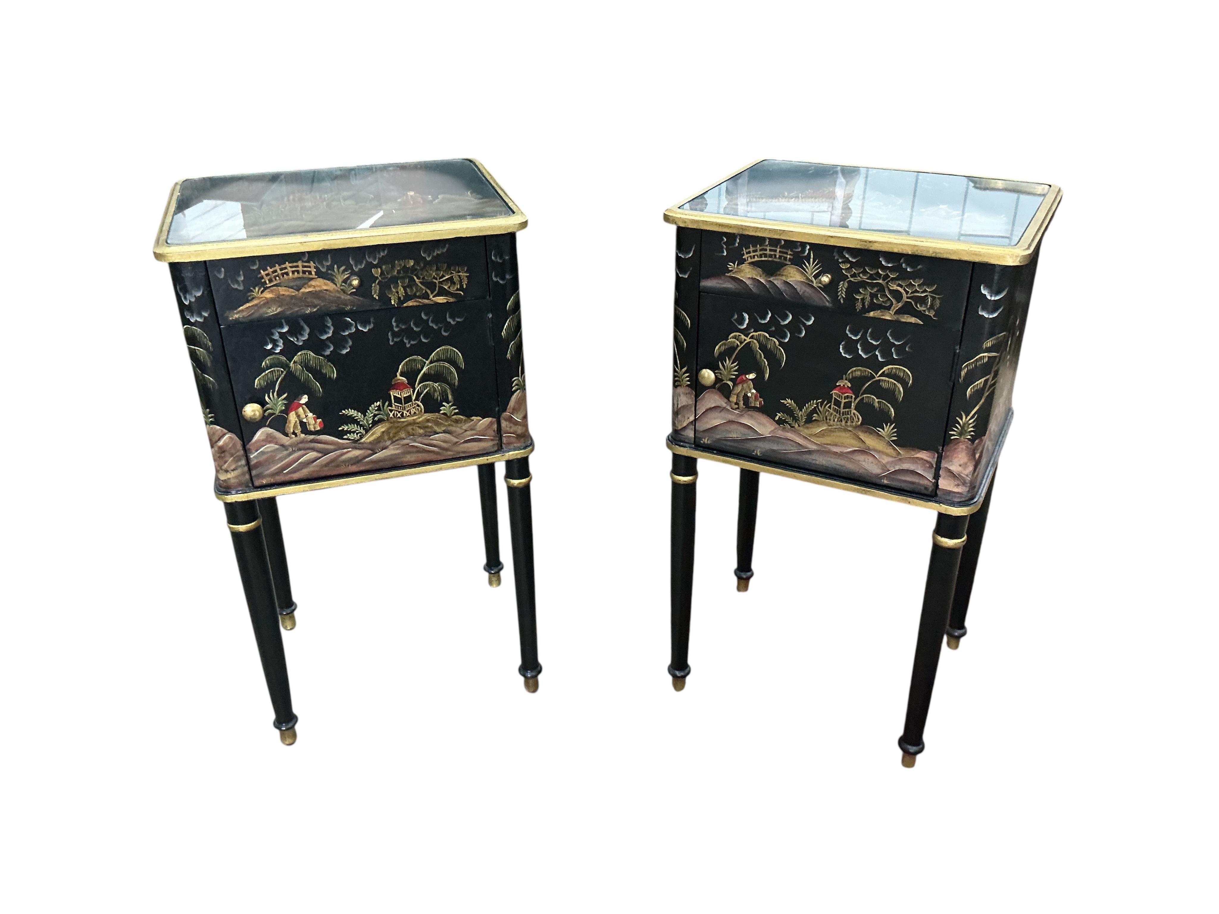 A pair of OKA 'Xin' bedside chests, width 45cm, depth 37cm, height 79cm